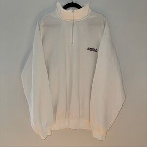 Vintage Nautica Competition White Quarter Zip Pullover Sweatshirt XXL